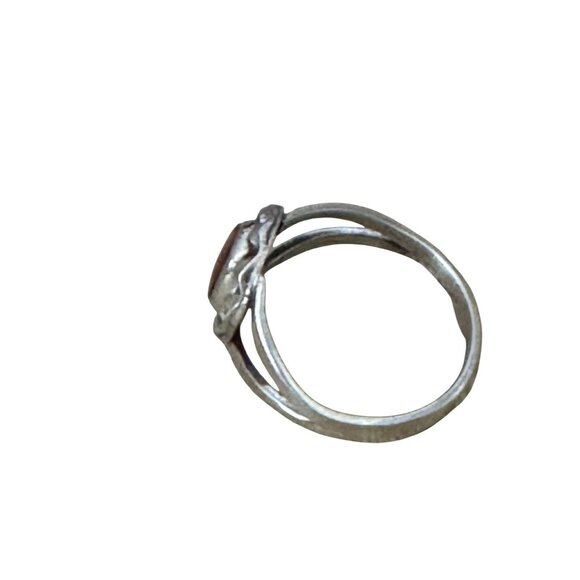 Cats Eye Carnelian Agate Sterling Silver Ring Size 6.5 Vintage Split Band Elegan - Picture 6 of 6